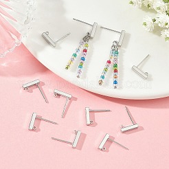 シェグレース 真鍮製スタッドピアス金具  カン付き  カドミウムフリーと鉛フリー＆ニッケルフリー  長持ちメッキ  プラチナ  10x2mm  穴：1.3mm  ピン：11x0.7mm&nbsp;XGRQ64609-854P