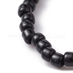 Стрейч-кольца на палец с бантом из стеклянных бисера RJEW-MZ00012