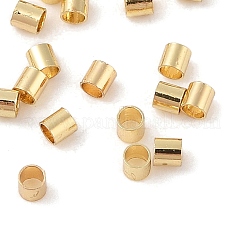 コラム真鍮ビーズ  カドミウムフリー＆ニッケルフリー＆鉛フリー  長持ちメッキ  ゴールドカラー  1.5x1.5mm  穴：1.2mm&nbsp;KK-G509-01A-G