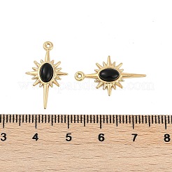 Подвески-солнца из натурального черного оникса (окрашенного и нагретого)&nbsp;STAS-I325-140B-G