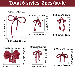 12 Stück 6 Stile sprühlackierte Legierungsanhänger&nbsp;FIND-BM0001-24