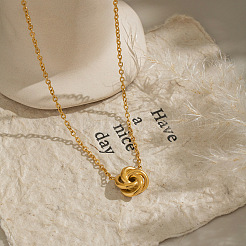 Минималистичные колье с подвеской в виде спирального цветка из нержавеющей стали 304 для женщин NO9171