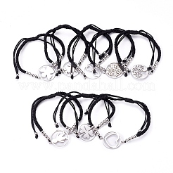 Регулируемые нейлоновые шнур плетеный браслеты из бисера BJEW-L640-05P