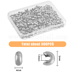 300 шт. крышки для обжимных бусин из нержавеющей стали 304 STAS-HY0001-10