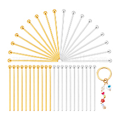 60 шт. 2 цвета 925 булавки с шарообразной головкой из стерлингового серебра STER-PH0003-17