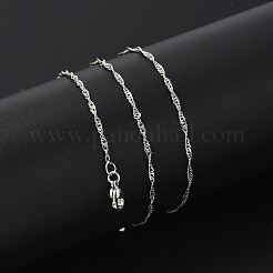 Латунные цепочки сингапур ожерелья для женщин&nbsp;NJEW-D302-34P