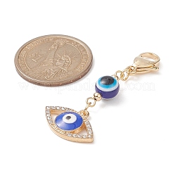 Malocchio in lega smaltata con decorazione pendente in strass&nbsp;HJEW-JM01040-02