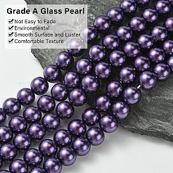 Круглые бусины из экологически чистого окрашенного стекла с жемчугом HY-A002-10mm-RB099