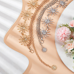 2 шт. 2-цветные ремни-цепочки Sun Link из сплава и железа AJEW-CP0005-70