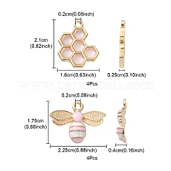 8pcs 2 pendentifs en émail en alliage de style&nbsp;ENAM-YW0002-70