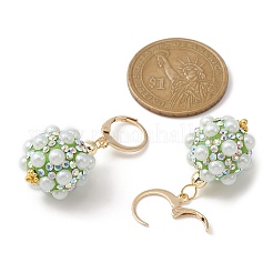 Серьги с подвесками в форме диско-шара из полимерной глины и стразами EJEW-JE05298