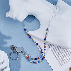 Стеклянные бусины и бусины «кошачий глаз» на тему депрессии&nbsp;HJEW-FH00041