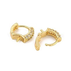 Серьги-кольца из латуни с микропаве из прозрачного кубического циркония KK-F876-19G