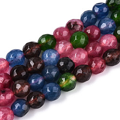 Окрашенные природные белый нефрит бисер пряди G-T139-6mm-60-01