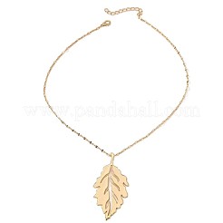 女性用合金製中空リーフ型ドロップピアス＆ペンダントネックレスセット  ゴールドカラー  ネックレス：15.75インチ（40cm）  ピアス：85x34mm&nbsp;WGD16DB-01