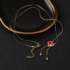 Ожерелья с подвеской в форме сердца из нержавеющей стали 304 с вакуумным покрытием PVD&nbsp;NJEW-C063-04G
