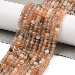 Нити из натуральных бусин из нескольких лунных камней G-K376-B10-02