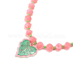 Collana da donna con ciondolo a foglia in lega smaltata&nbsp;WG16F8F-01