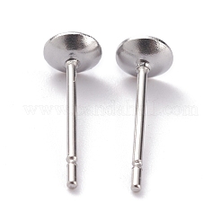 変色しない304ステンレススチールスタッドピアスセッティング  コーン  ステンレス鋼色  4x0.3mm  直径：3mm内径：3mm  ピン：0.7mm&nbsp;STAS-J031-09