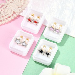 Беруши со стразами из полимерной глины и стекла в форме звезды EJEW-H105-29G