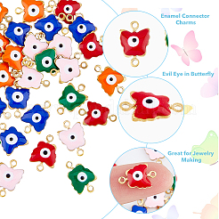 50 шт. 5 цвета сглаза эмалированные подвески из нержавеющей стали 304&nbsp;STAS-DC0013-22