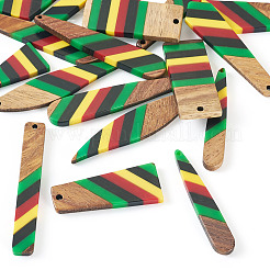 18 шт. 9 подвески из эпоксидной смолы и орехового дерева RESI-TA0003-88A