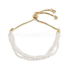 Латунные браслеты-слайдеры с цепочкой-коробкой BJEW-D366-01G