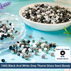 100 г непрозрачных и прозрачных внутри цветов 6/0 стеклянные бусины&nbsp;SEED-TA0001-12A