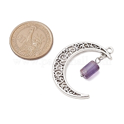 4 Stück 4 Stile natürlicher Apatit & Amethyst & Aquamarin & kanadischer Jade facettierte Säulenanhänger&nbsp;PALLOY-JF02970