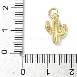 真鍮チャーム  丸カン付き  サボテン  18KGP本金メッキ  13x10x3mm  穴：3mm&nbsp;X-KK-L248-13G
