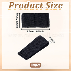 ナイロンループキーパー40個  メンズ ベルト バックル アクセサリー  リング  ブラック  48x20x3.6mm&nbsp;FIND-FG0005-57A