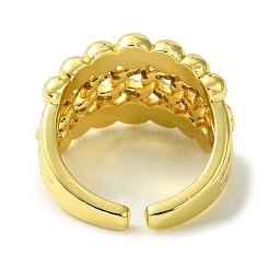 Открытые манжеты из латуни с микропаве кубический цирконий RJEW-K256-30G