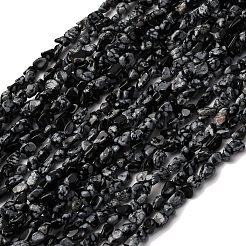 Природные снежинка обсидиан бисер нитей G-I389-A24