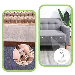 60 шт. прозрачные акриловые плоские круглые железные штифты-закрутки&nbsp;FIND-SP0004-66