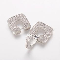 Латунные микро проложить кубического циркония раз за застежками ZIRC-J016-10P