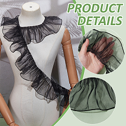 Плиссированная кружевная лента из органзы&nbsp;OCOR-WH0097-42A