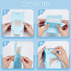 Бумажные коробки для хранения подарков с видимым окном&nbsp;CON-WH0110-003A-01