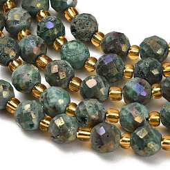 Fili di perline di cristallo geode druzy elettrolitico placcato&nbsp;G-F833-P01-8mm-03