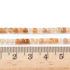 Нити бусин из натурального желтого кроличьего меха с рутиловым кварцем G-L622-A01-3x3mm