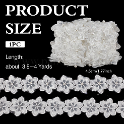 3.8~4 ярд двухслойной оранжевой АБС-ленты с цветочным кружевом&nbsp;OCOR-MA0001-33A