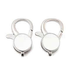 Плоские круглые латунные эмалированные застежки-карабины&nbsp;KK-Z147-02P-B