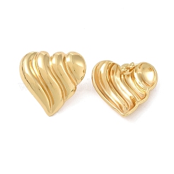 Boucles d'oreilles à tige en acier inoxydable 304 texturé en forme de cœur pour femmes&nbsp;EJEW-K278-31G