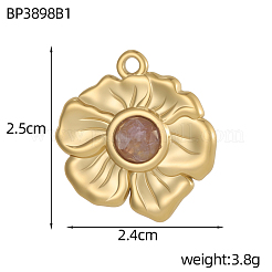 Подвески из нержавеющей стали 304 и бусин из натуральных драгоценных камней.&nbsp;STAS-OY010-25G