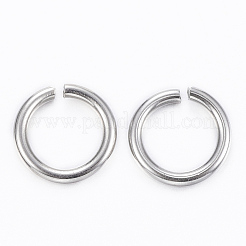 変色しにくい304ステンレススチール製オープン丸カン  ステンレス鋼色  18ゲージ  8x1mm  内径：6mm&nbsp;A-STAS-H555-05P