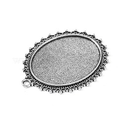 Alliage de style tibétain supports cabochons de plateau ovale&nbsp;TIBEP-5437-AS-FF