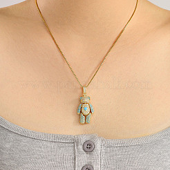 Милые мультяшные латунные ожерелья с подвеской в виде медведя из кубического циркония&nbsp;TE6912-4