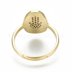 Регулируемые латунные кольца из микро-паве циркония RJEW-S045-050G-NR