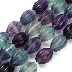 Нити резных бусин из натурального флюорита&nbsp;G-L634-J04-C01