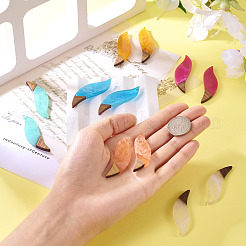 12шт 6 цвета прозрачной смолы и орехового дерева большие подвески&nbsp;RESI-TA0003-44