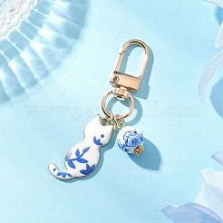 Украшение подвески из эмали из сплава кошки&nbsp;HJEW-JM04431